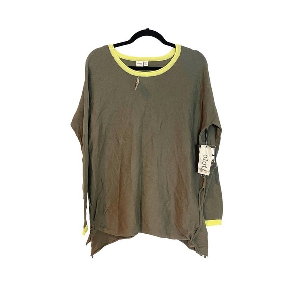 Cloth By Design Oversized Knit Sweater In Drab Solid Green Women's Size S NWT - Picture 5 of 11